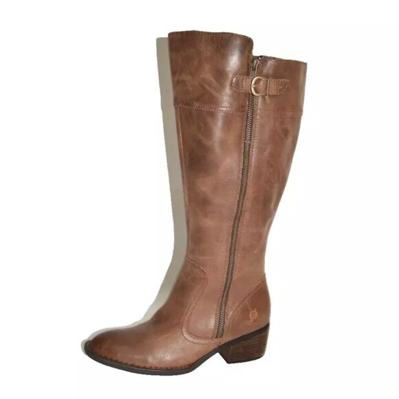 New! Born Fannar Knee High Boot Brown Leather Size 8 M Wide Calf F32737 DD474 - Picture 3 of 7